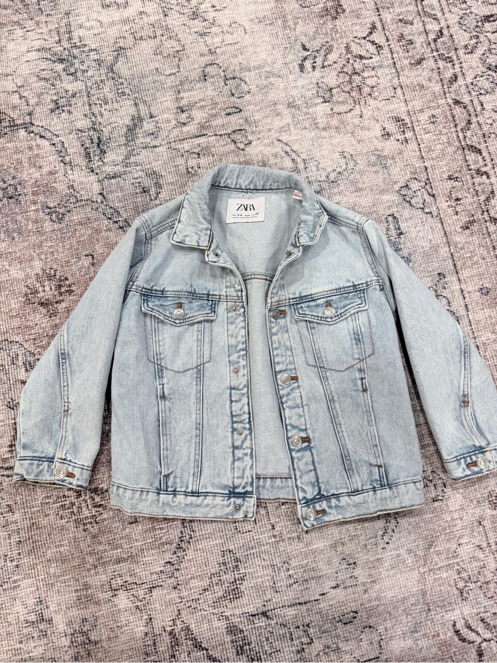 Zara Kids Denim Jacket in Light Wash Blue